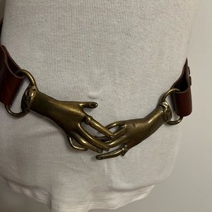 Kim White Dark Brown Hand Belt-Vintage